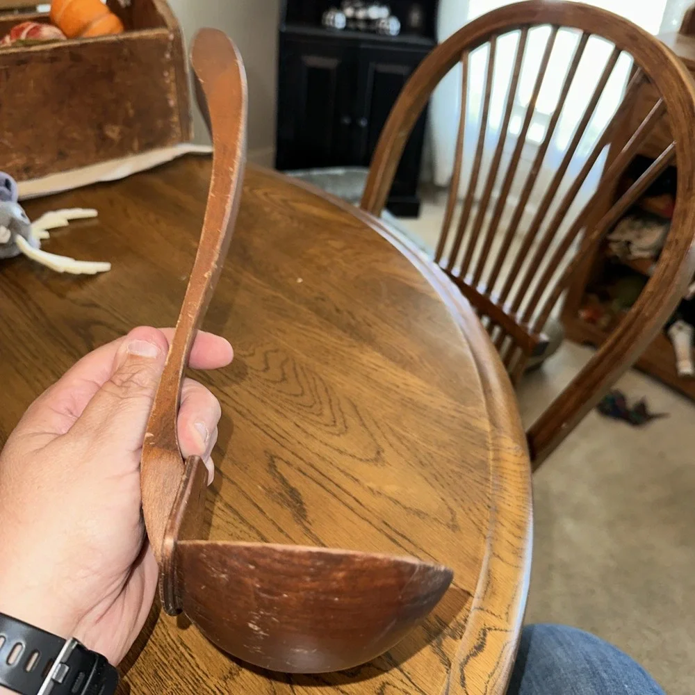 Vintage Wood Ladle Spoon Wall Decor Mid Century Modern Approximately 13